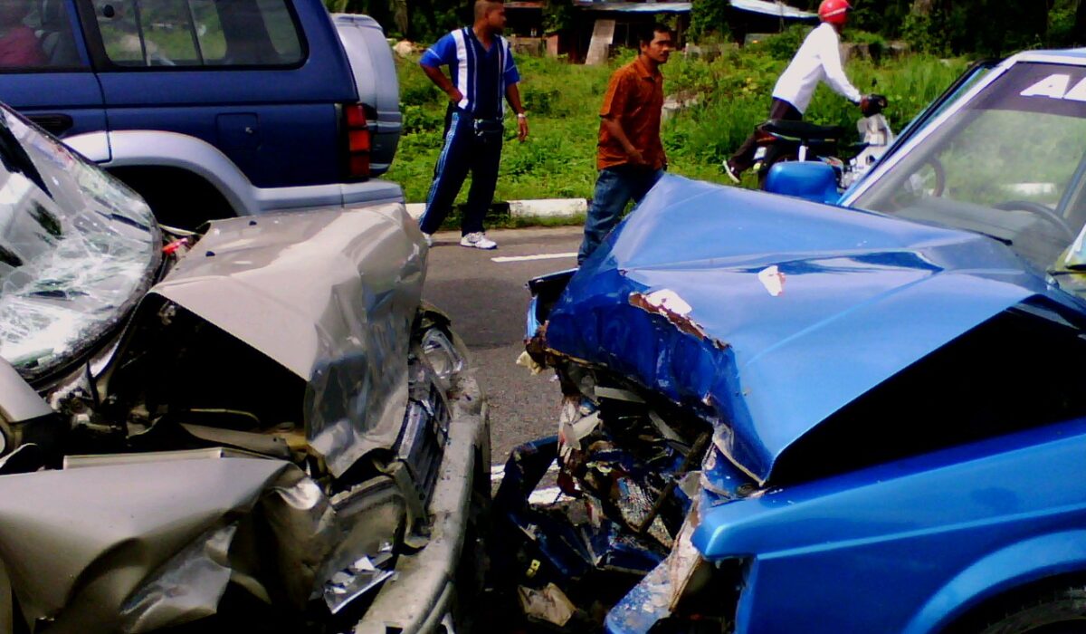 Head-on car collision